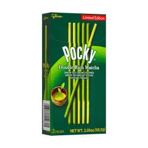 Glico Pocky Matcha Double Layer Chocolate Biscuit Sticks - Limited Edition 2 Packs 49g