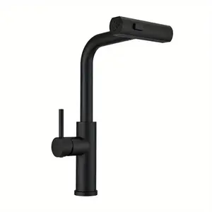 Kitchen Sink Faucet, Durable Metallic Kitchen Faucet with Pull Out Sprayer, Kitchen Sink Faucet for Home Use