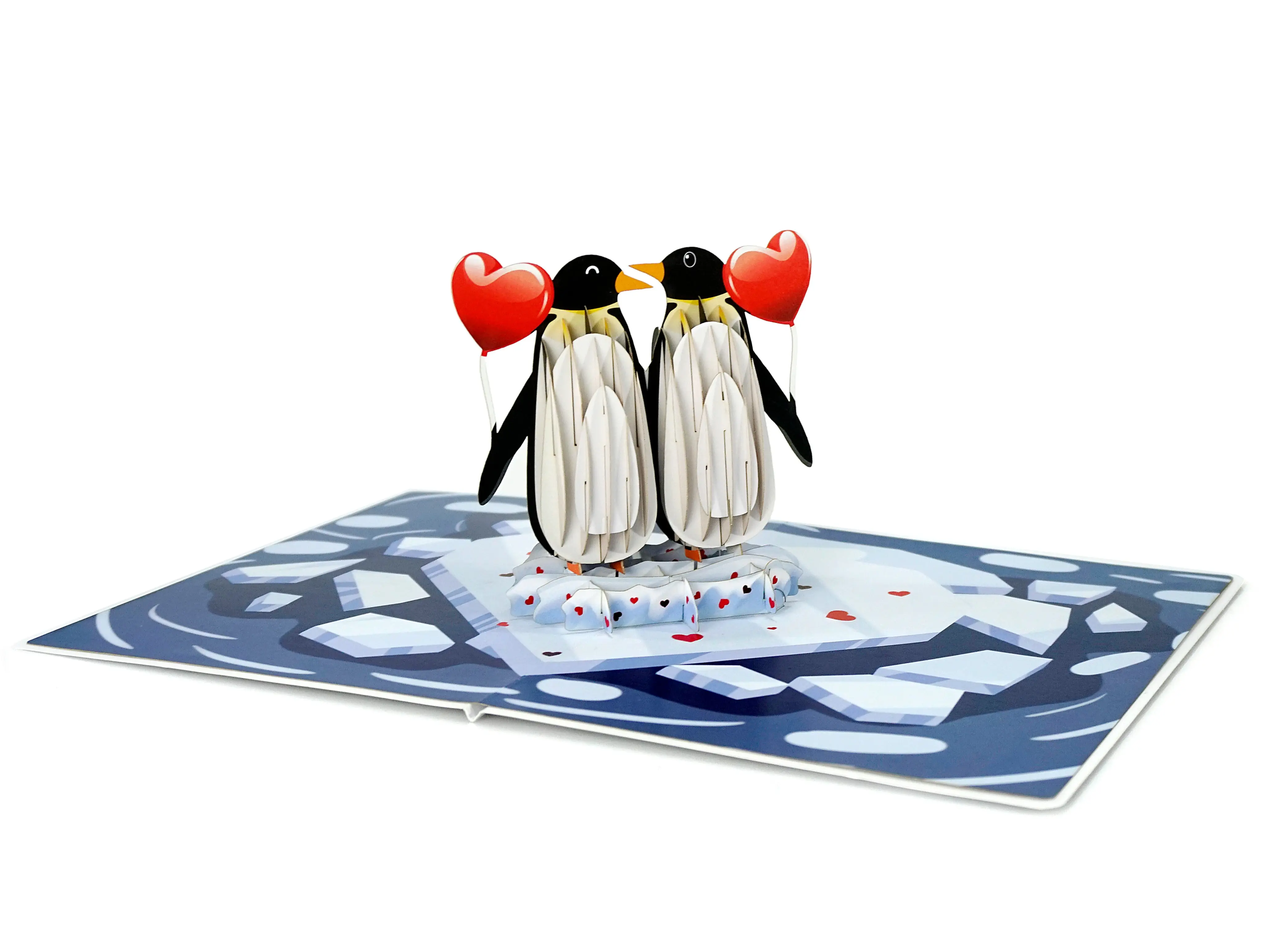CUTPOPUP 3D Penguin Couple Pop-Up Card, Romantic Anniversary Gift for Spouse, Versatile Birthday Office Stationery US8-AN150US