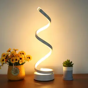 Touch & Classic Vintage-Inspired Spiral Table Lamps 3-Color Modes LED Bulb Adjustable Arm USB-C Modern Minimalist Design Multifunctional for Bedroom Living Room Study Desk Ideal Valentine's Gift for Lovers Family Black White Cartoon Pattern Drinking Cup w