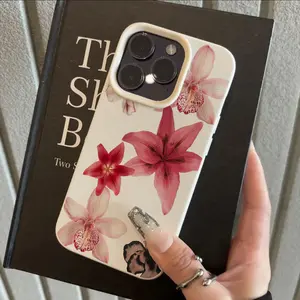 Fashion Flower Pattern Phone Case, Full Body Protection Shockproof Tpu Cover, Fits iPhone 11/12/13/14 Pro/15 Plus/15/16/17 Pro Max/air