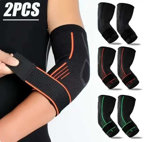 2-Pack Compression Elbow Pads, High Elasticity Breathable Arm Sleeves, Fitness Yoga Badminton Tennis Training Gear, Sports Equipment, Elbow Wraps for Weightlifting