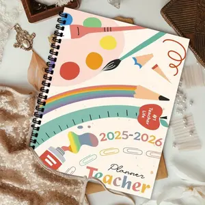2026 Teacher Planner, Vibrant Design with Art Elements, Ideal for Course Planning & Teaching Records, Fun 'teacher Life #1' Slogan