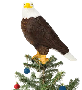 Bald Eagle Christmas Tree Topper - 10" Patriotic Holiday Decoration