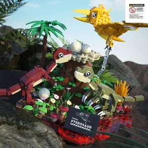 Nest Guard Dragon Building Block Set, Multi-Jointed Moveable, Scene Small Part Assembly, Animal Model DIY Toy, Desktop Decoration, Holiday Gift