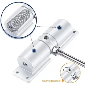 Automatic Door Closer for Indoor Doors, Spring Mechanism, Includes 4 Screws and Adjustment Rod, Suitable for Office and Garden Gates