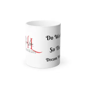 Inspirational Color Morphing Coffee Mug - Dream Big Mug, Motivational Drinkware, Unique Gift for Her, Office Coffee Cup, Personal Growth