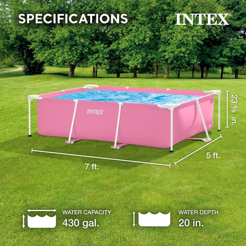 Intex Outdoor Rectangular/Round Frame Above Ground Swimming Pool, Pink/Blue 23-30 Inches Deep (pump not included)