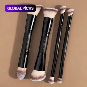Professional Facial Double-ended Makeup Artist Brush Set, Makeup Brush Kit, Face Makeup Brushes, Soft Cosmetic Brushes, Beauty Duo Brush with Beveled and Tapered Foundation, Contour, Blush and Powder Brushes, Makeup Tools #GLOBAL PICKS