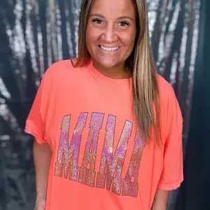 Mama Silver Bling Spangle Unisex Fit Comfort Colors Tee