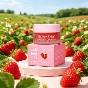 Enjoy Skin Strawberry Lip Scrub 20g - Exfoliate Dead Skin, Soften & Brighten Lips, Moisturizing