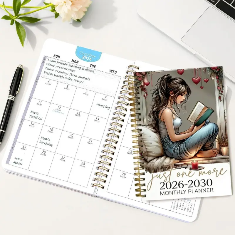 2026-2030 Five-Year Calendar for Women - Themed Cover Design, Including Month Labels and Date Pages, 60-Month Office Gift Edition, Portable Paper Calendar, Spiral Bound Monthly Planner, Yearly Planner, Schedule Planner (January 2026 to December 2030)