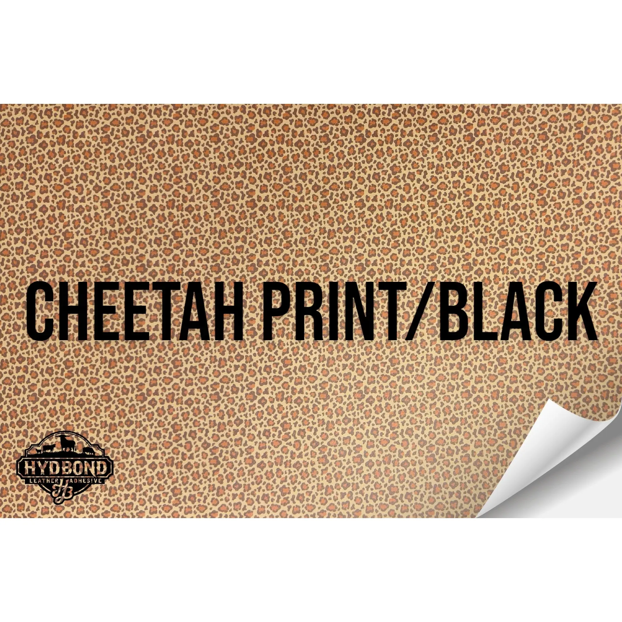 CHEETAH PRINT/BLACK HYDBOND LEATHERETTE SHEET (12"x24") ULTRAHYD®