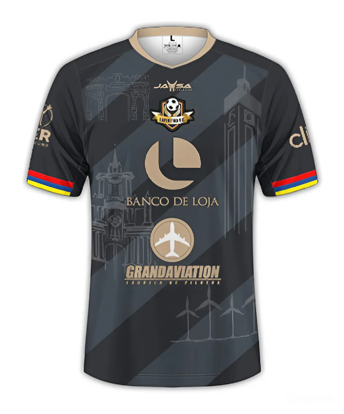 Libertad FC 2022 Away Jersey – Graphic Black - Gray - Gold Ecuador,soccer jersey,football jersey authentic, fan shirt, sports shirt, jersey vintage, special edition, match jersey, training wear.