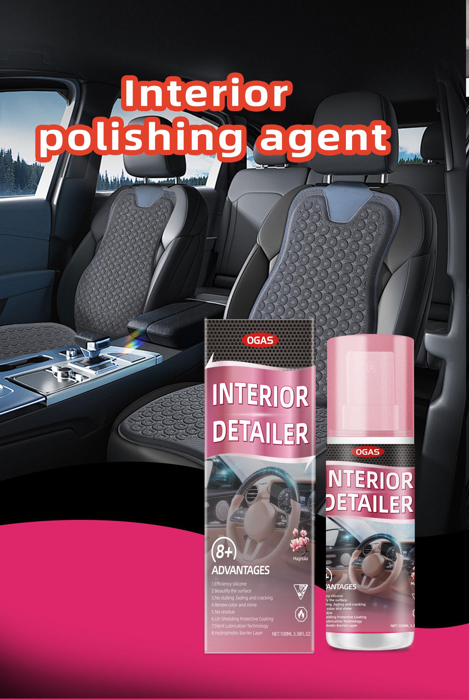 Interior Car Cleaner & Polishing - Repels Dust & Staining, Restores & Protects Plastic, Vinyl, Leather, Dashboard - UV Guard, Anti-Aging, Exterior & Interior Car Detailer Spray