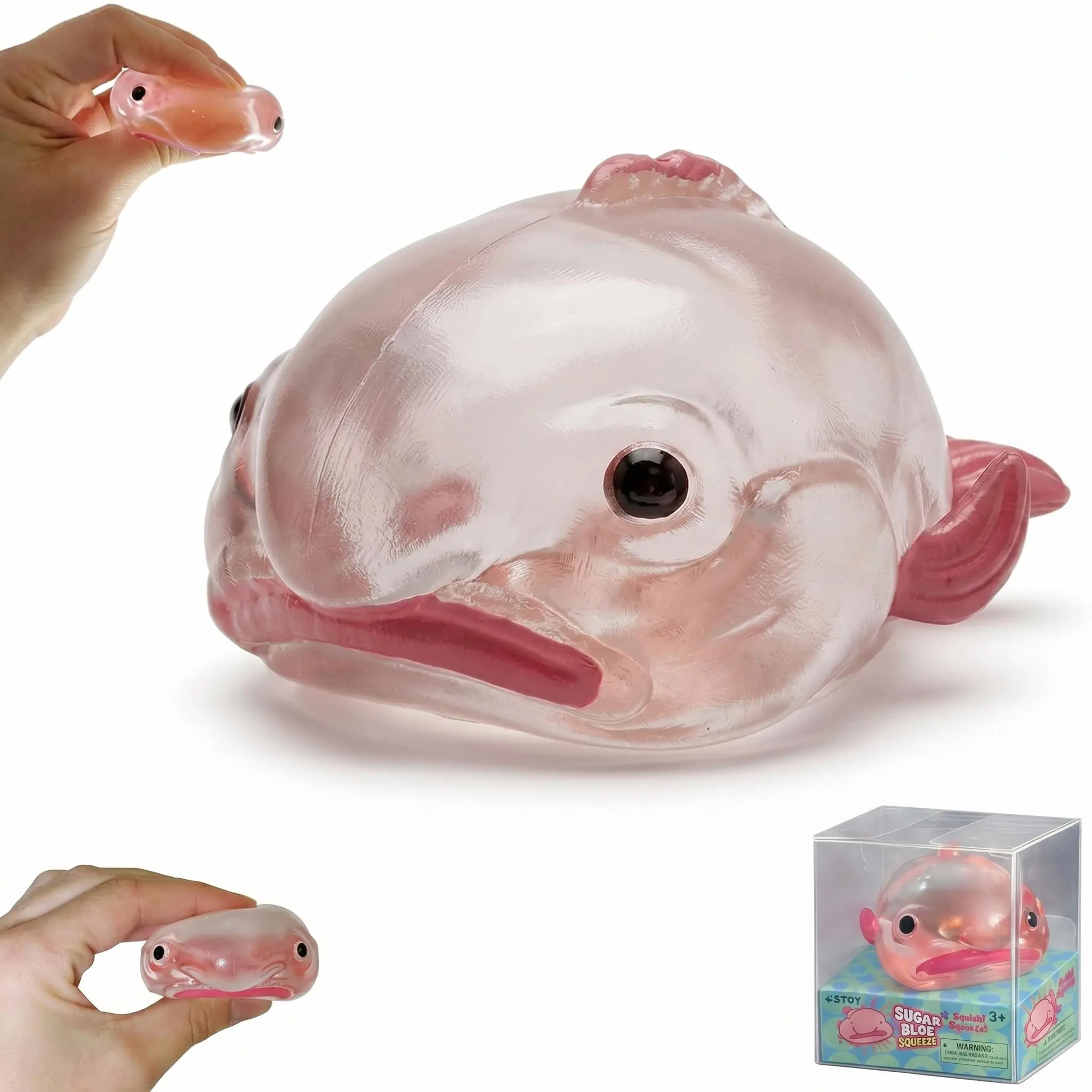 Blobfish Squeezy Toy, Fidget Friend Sugar Trail Blobfish Ugly and Cute Blobfish Squishy with Nose, Ultra Squishy and Moldable Slow Rise Relaxing Sensory Fidget Stress Toy for Adult
