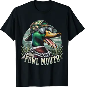 Funny Duck Hunter Shirt Fowl Mouth Duck Hunting Goose Hunt T-Shirt - Samuelmar Shop 58B0DJW2XLW2