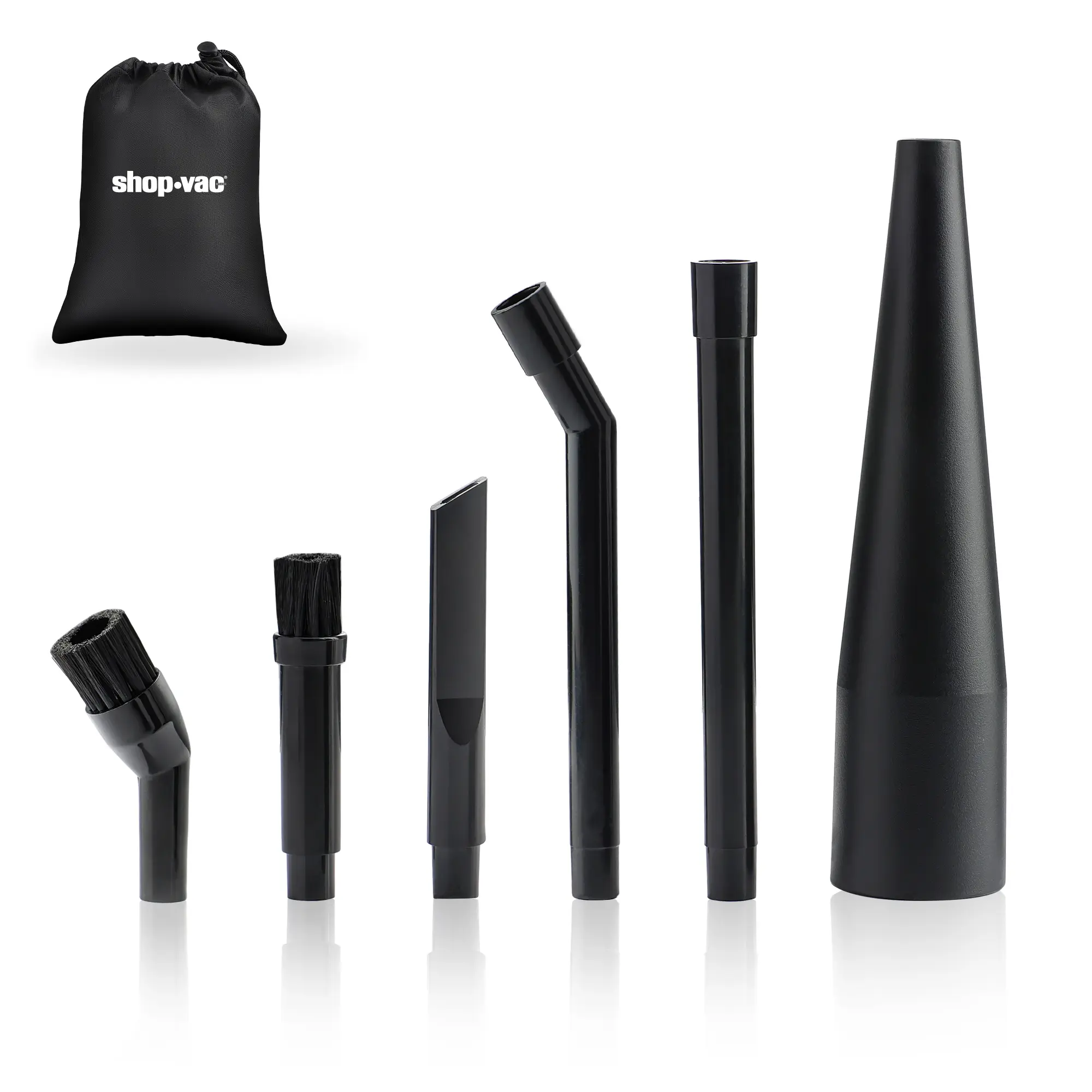 Shop-Vac Micro Cleaning Nozzle Kit, 1-1/4" Detailed-Cleaning Attachments for Compact Wet Dry Shop Vacuum, Storage Bag Included, 6 Packs