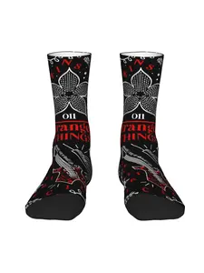 1 Pair Hip Hop Retro Vibe Stranger Things Wallpaper Crazy Men's compression Socks Unisex Harajuku Seamless Printed Unique Print Funny Novelty Happy Crew Sock