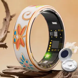 Healthy Smart Ring Waterproof Heart Rate Sleep Oxygen Monitor for Android iOS, Unisex Gift, Plastic Enclosure, USB PD Charging