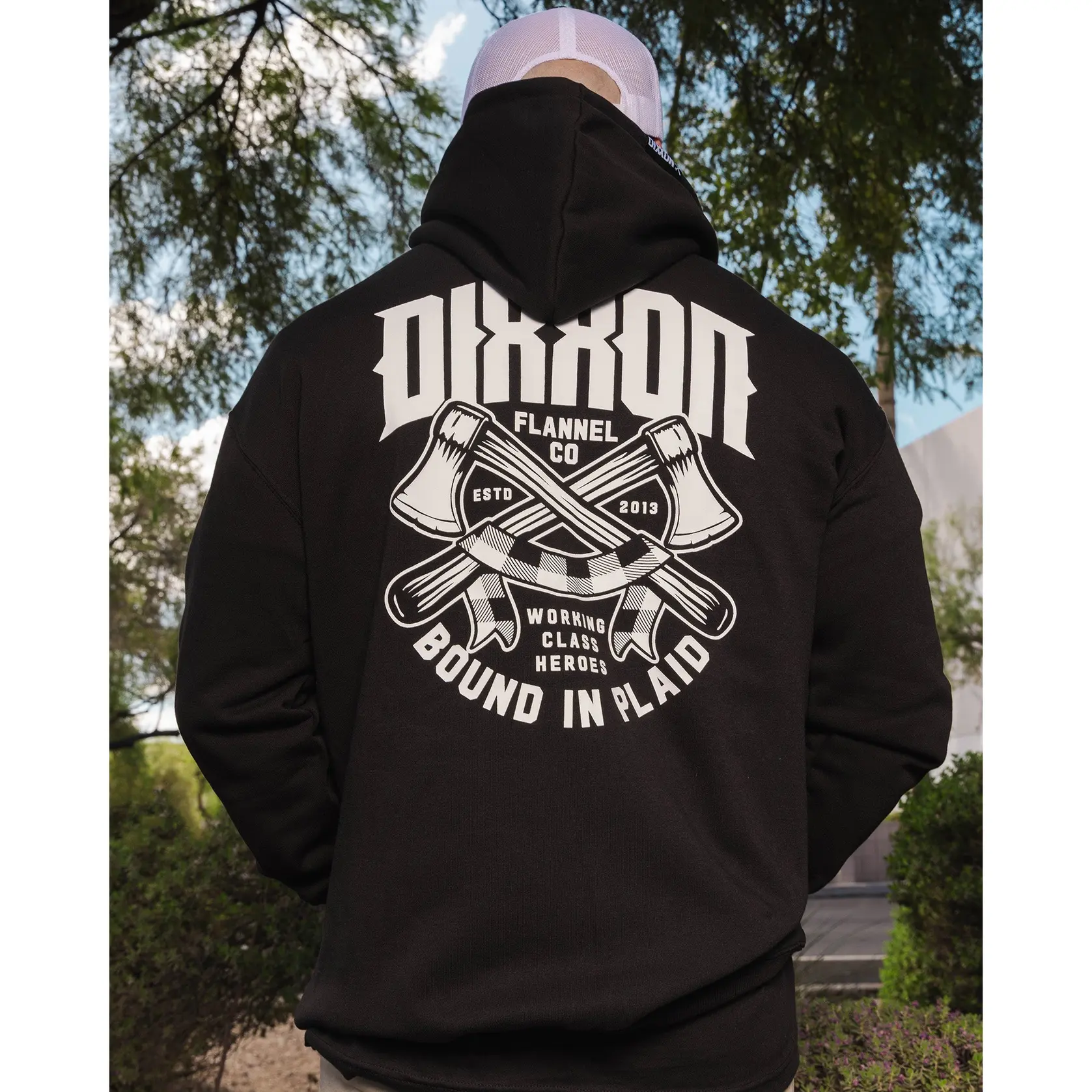 Bound In Plaid Zip Up - Black