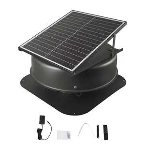 VEVOR Roof Attic Exhaust Fan, 35W Smart Solar Roof Ventilation Fan Auto Temperature Control, 2400 CFM Airflow Built-in Brushless DC Motor for Cooling and Dehumidification, No Remote