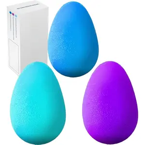 Balls for Adults -- 3 Squeeze Balls for Hand rapy,   & Hand Strength - Exercise for Grip Strength with 3 Resistance Levels - Egg-Shaped & -Safe