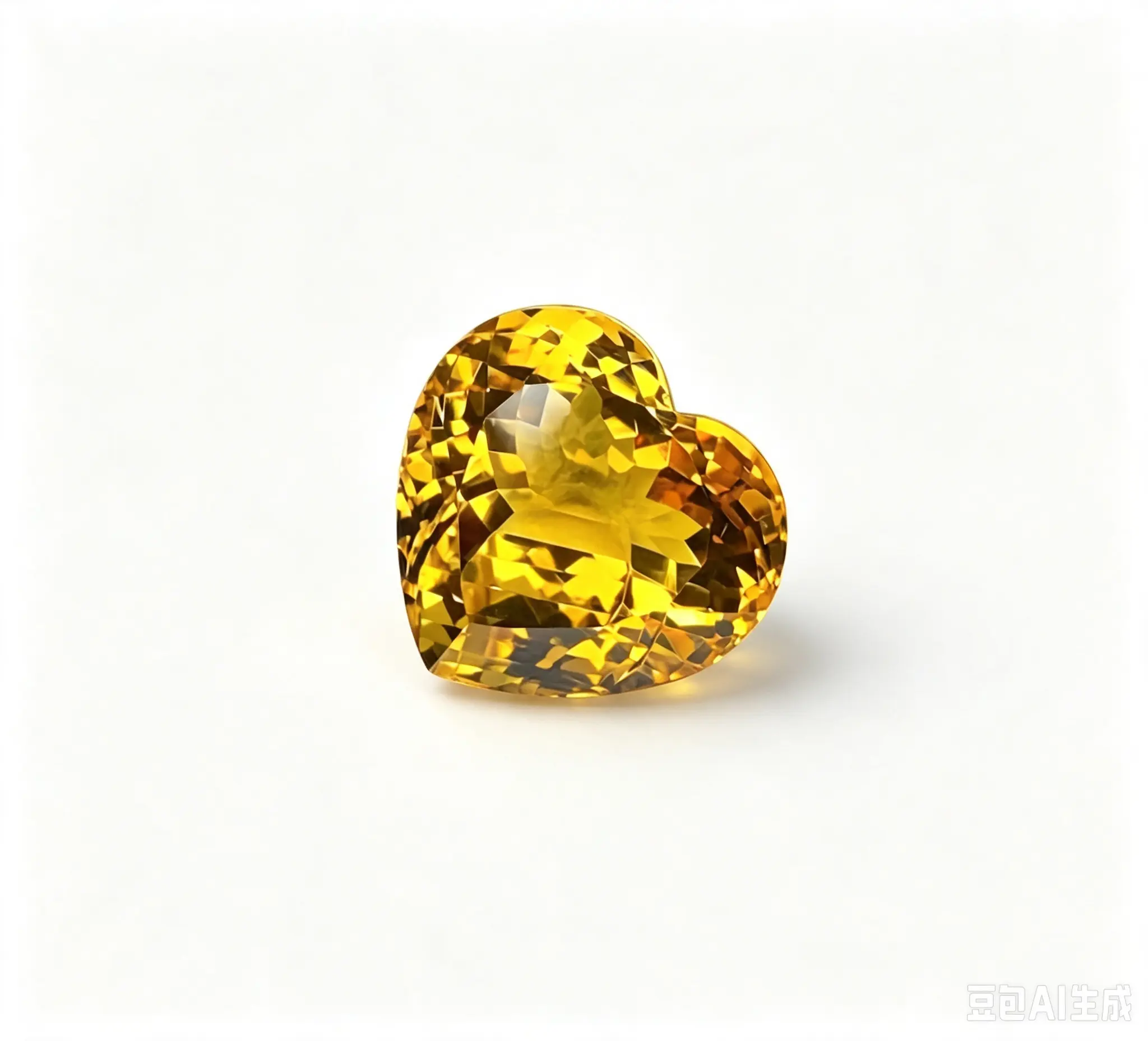 Natural Heart Cut Citrine with Certificate