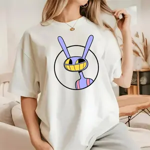 Jax The Amazing Digital Circus Portrait Comfort Color Printed Tee Ring-Spun Cotton Soft-Washed T-Shirt Trendy Tops Perfect Gift