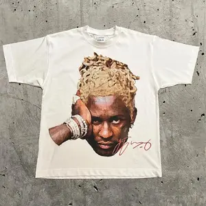 [Sale Up To 30%] Y2K Europe and USA New Summer Men's T-shirt Portrait Print Harajuku Hip Hop Personality Fashion Couple Shirt