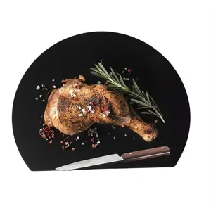 Thick silicone kitchen cutting board pad, TPU double-sided flexible cutting board, anti-slip rubber semi-circular cutting board