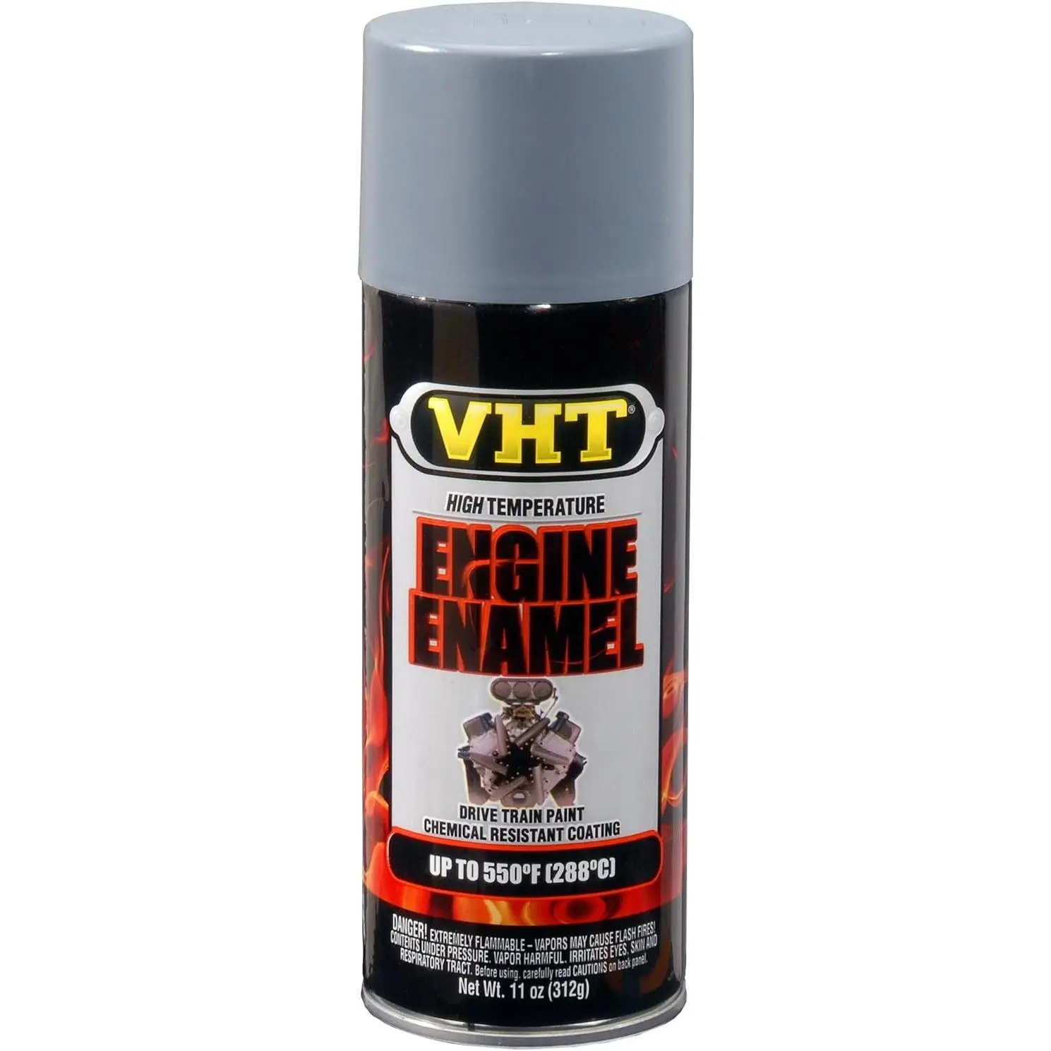 SP148 High Heat Urethane Engine Enamel Spray Paint Primer - 550°F Light Gray Gloss, 11 oz (Pack of 1) Aerosol Can, Ceramic Resins, Chemical Resistant, for Automotive Projects, Engine Parts, Differential Covers, Corrosion Resistant