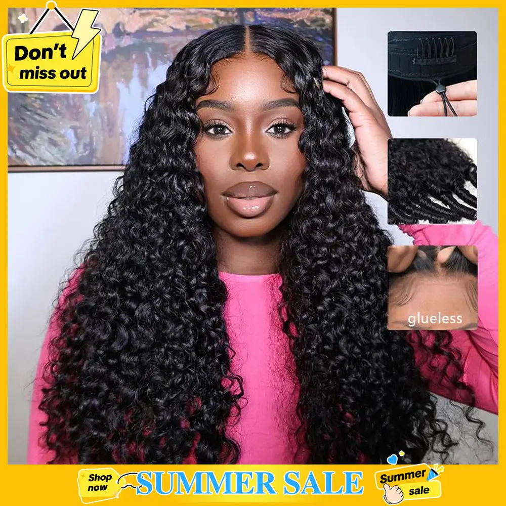 [Glueless] STERLY Burmese Curly Wig Natural Black Deep Wave 200% Density 99J Burgundy 7x6 Glueless Body Wave Wig with Drawstring Burmese Curly One-Step Glueless Wig 100% Human Hair Wig #TikTokShopBackToSchool#SohoChic