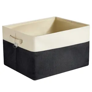 Urban Shop Canvas Storage Baskets, Handles, 13" x 15"