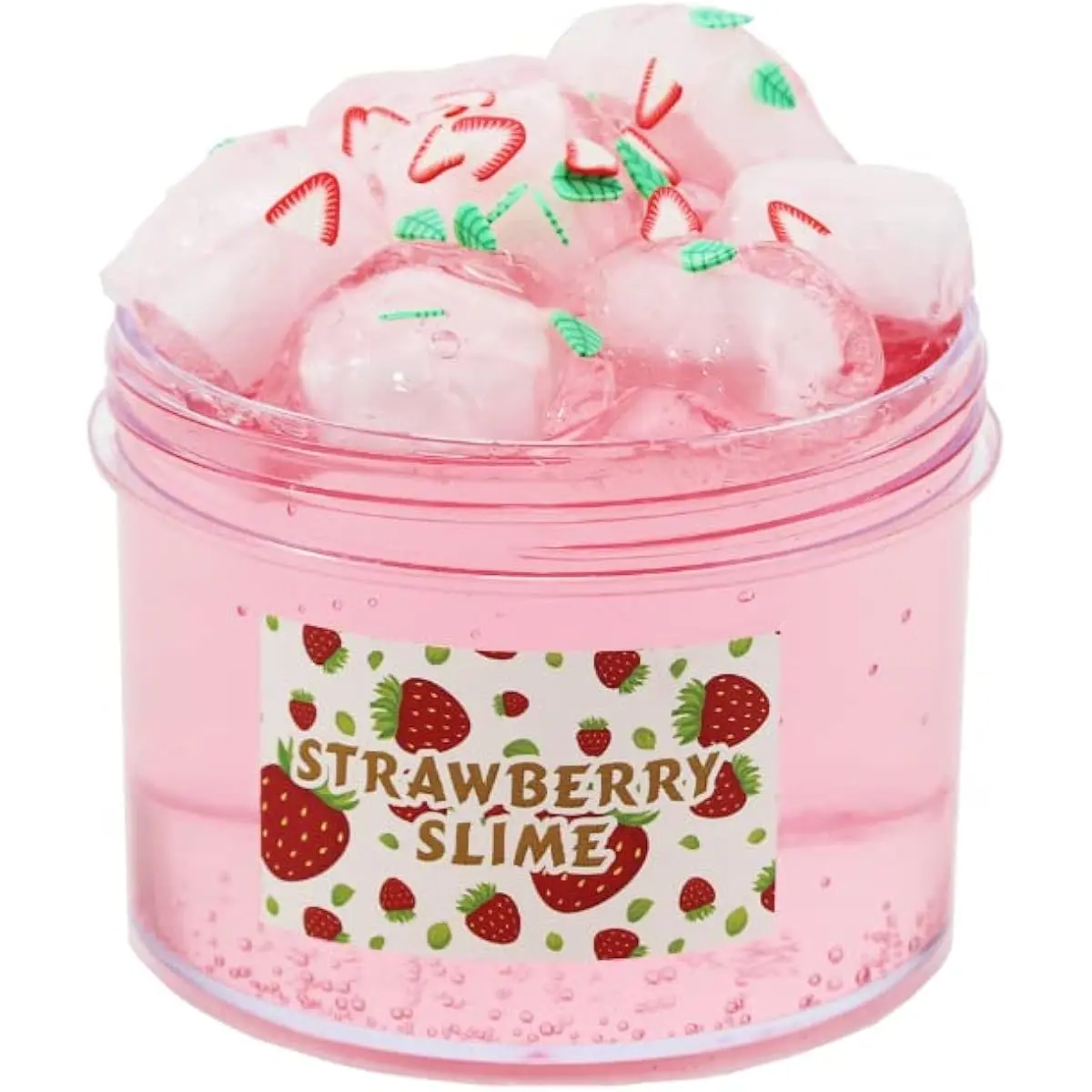 Strawberry Crunchy Slime,Pink Slime Kit with Glimmer for Girls,Birthday Gifts School Party Favors Toy for Girls and Boys(7OZ).