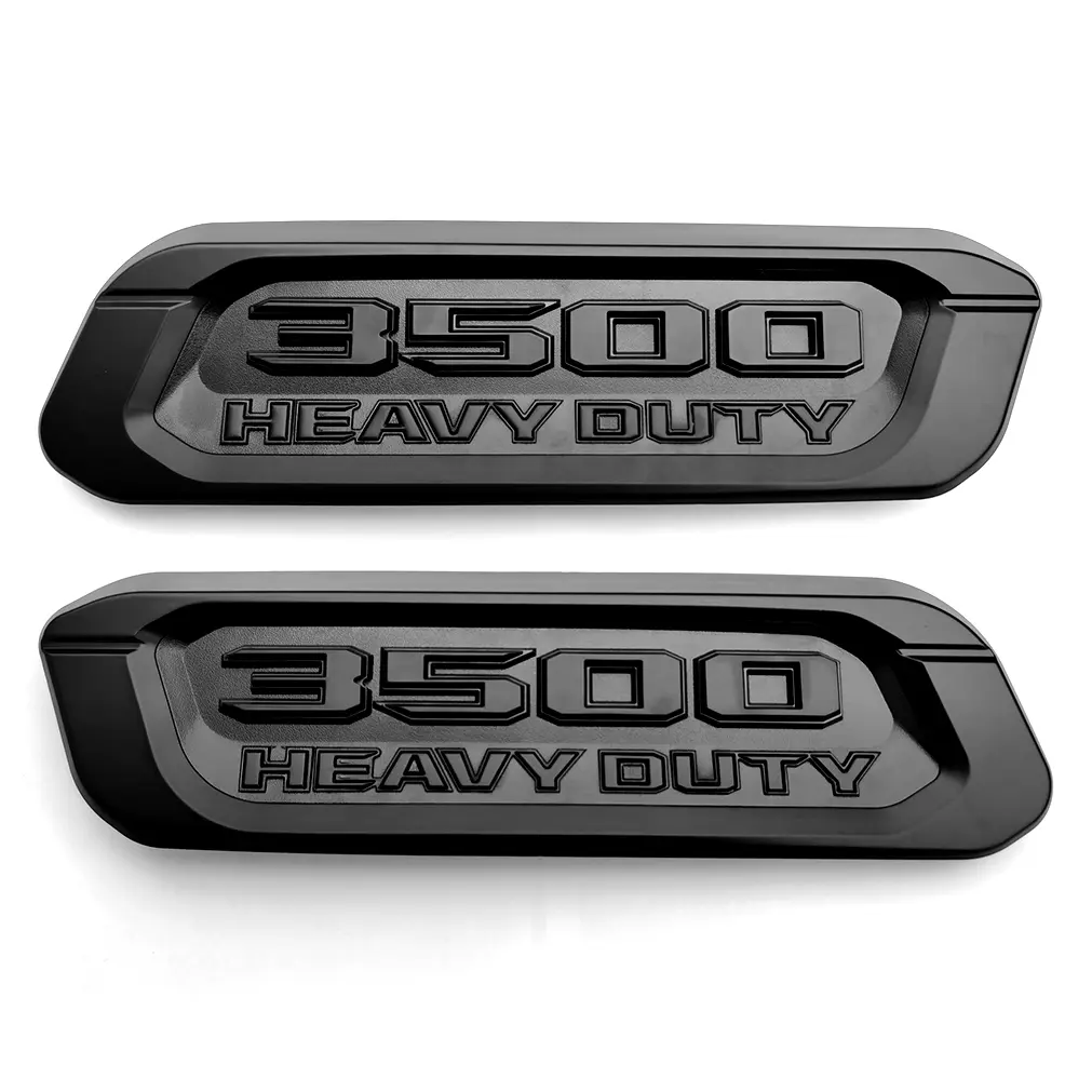 Front Hood Emblems Left-Right Set Pair for 2019-2026 RAM 3500 Heavy Duty, ABS PVC Auto Replacement Body Emblems with Factory Pins, Automotive Decoration Body Kit Car Vehicle Decoration Accessories, Body Kit Accessories