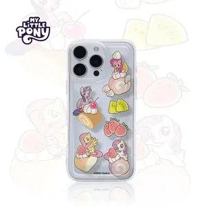 Official My Little Pony Phone Case, Cartoon Girl Heart Rainbow Design, Transparent Cover for Samsung Galaxy & Apple iPhone Series