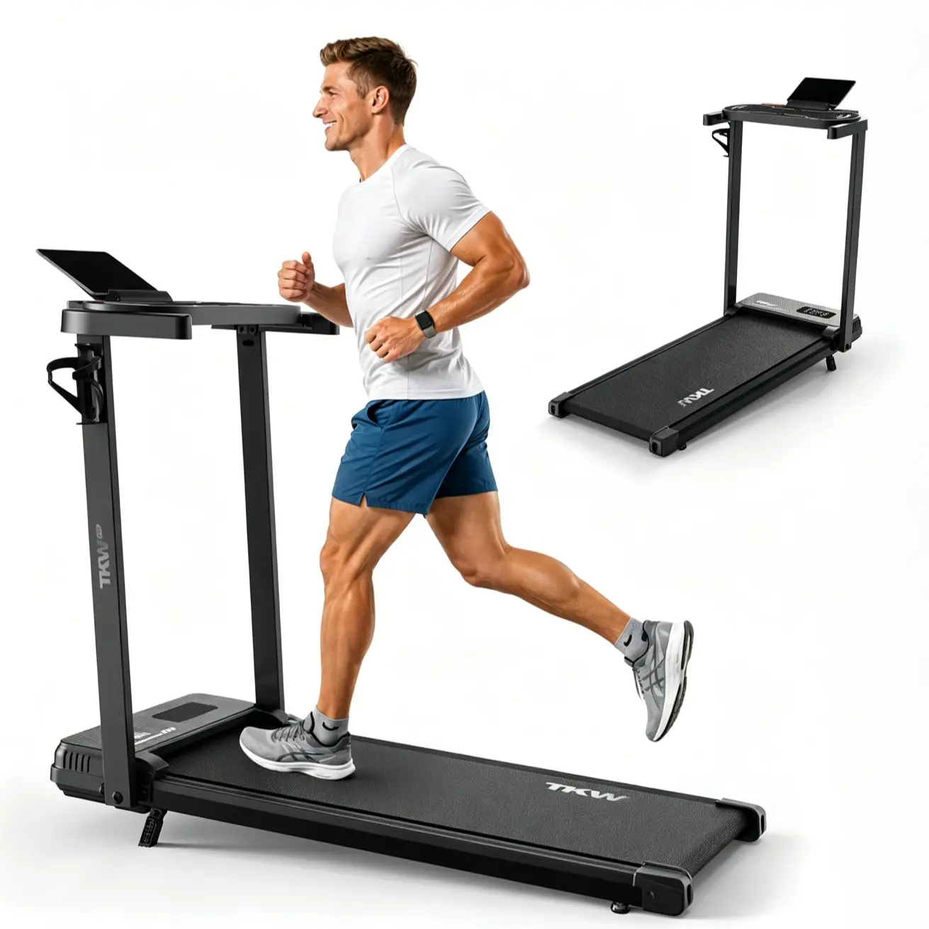 TKW Walking Pad ,Remote Control Lightweight Under Desk Treadmills For Home & Office,Servo Motor Technology, 3 in 1 Portable Walking Pad Treadmill,Adjustable Incline,
