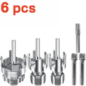 6-Piece Heavy Duty Alloy Pipe Threading Tool Set |    1/2 inch, 3/4 inch, 1 inch Integrated Internal and External Pipe Threading Dies |   Includes Teflon Tape |   Drill Compatible |   Suitable for PVC/PPR/MPP Pipes |   Plumbing Tools - DIY，Greenish