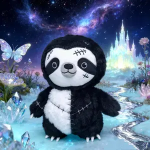 Plush Sloth in a Fantasy Style, a Cute Decorative Doll for Home, a Cool Sloth Plush Toy Perfect for Birthday Gifts, Holiday Presents, Halloween Celebrations, And Christmas