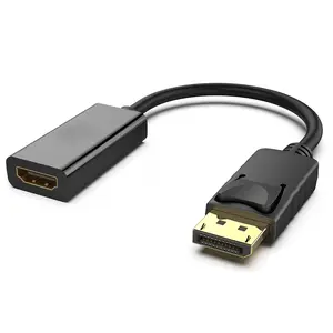 4K DisplayPort to HDMI Adapter Uni-Directional DP 1.2 to HDMI 1.4 Gold-Plated Male to Female Compatible with Lenovo Dell HP and Other Passive Devices
