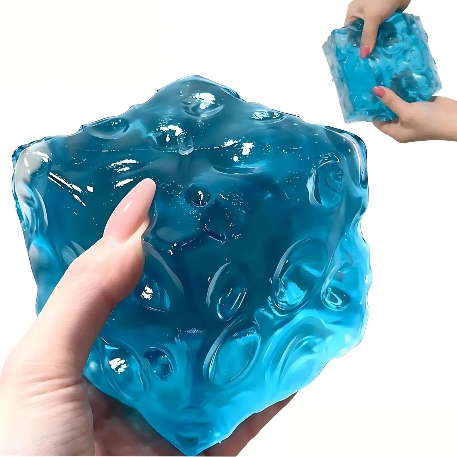 Jumbo Cheese Squishy Toy - Giant Jelly Cheese Cube, Slow-Rising Moldable Squeeze Fidget, No-Rebound Sensory Stress Relief Toy, Soft Novelty Desk Decor, Party Favor for Adults