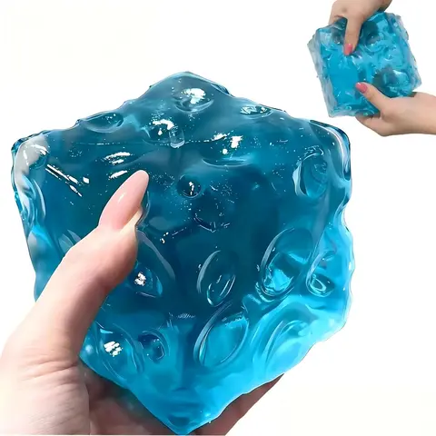 Cheese Squishy Toy - Giant Jelly Cheese Cube, Slow-Rising Moldable Squeeze Fidget, No-Rebound Sensory Stress Relief Toy, Soft Novelty Desk Decor, Party Favor for Adults