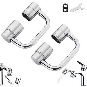 1440° Rotatable Faucet Aerator Extension for Toddlers, Dual Sprayer Mode Bathroom & Kitchen Faucet Attachment, Tap Head Replacement for Smart Face Washing