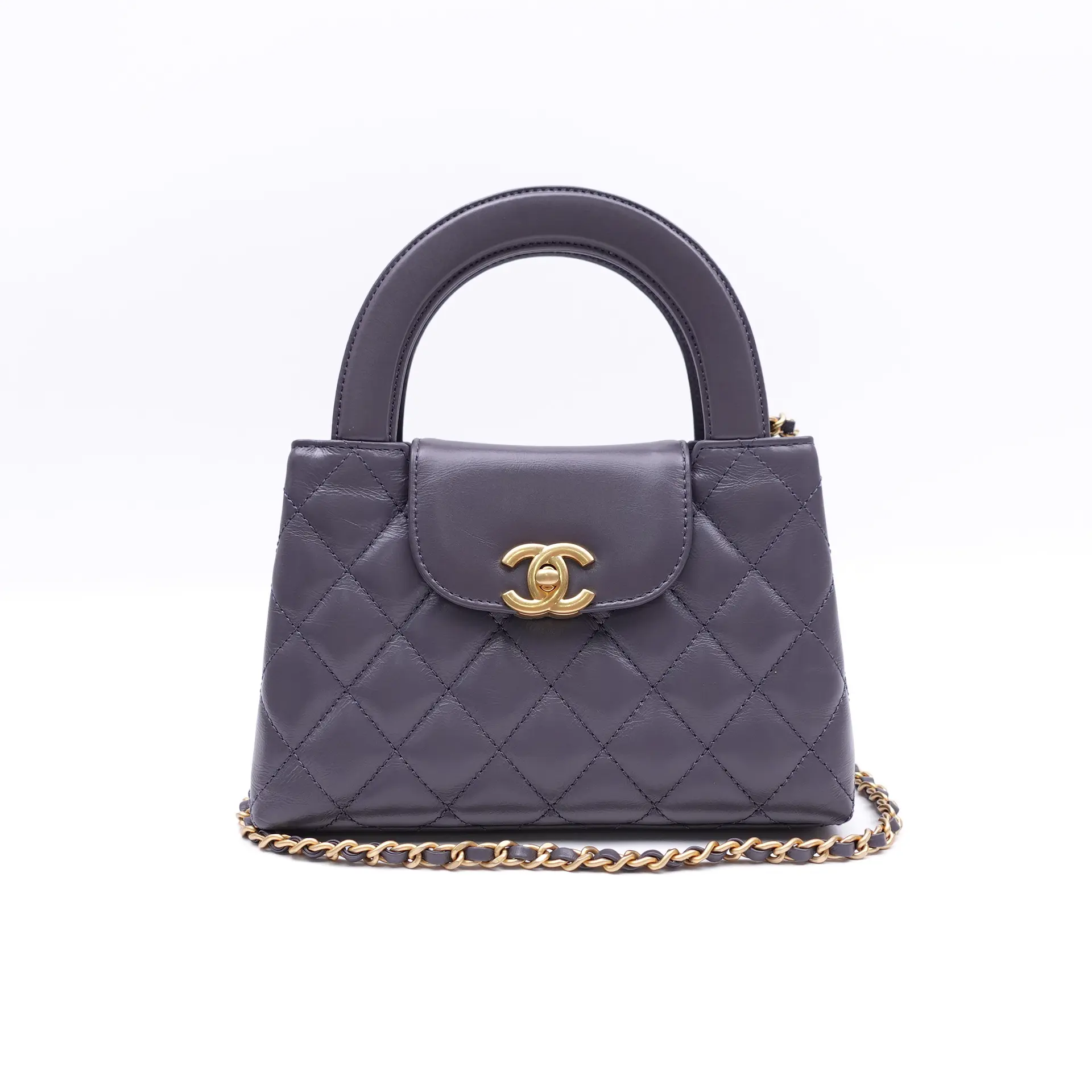 Pre-owned CHANEL Leather Shoulder Bags Kelly Grey Shoulder Bag T10390309