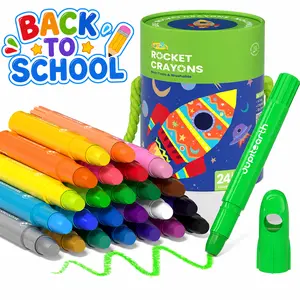 Twist Rocket Crayons for Toddlers: 24/18/12 Non-Toxic Washable Colors with Storage Bucket. Ultra-Smooth, Easy-to-Hold Art Supplies & Precision Pens for Kids 1-8. Great Markers & Toys! Summervibes. Coloring Book Box Colorful Paper Material, Toddler Gifts