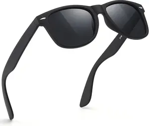 Visionexx Blackout Shades Slick Black Frame Black Lenses Classic Style Sunglasses Unisex Fashion Accessory