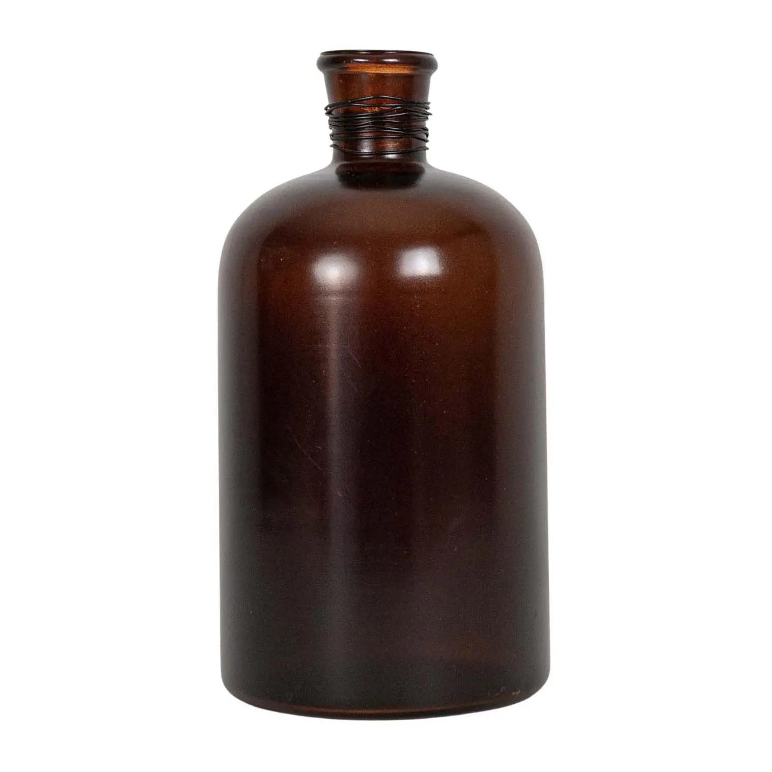 Foreside Home & Garden Wrapped Neck Vase AmberGlass & Metal