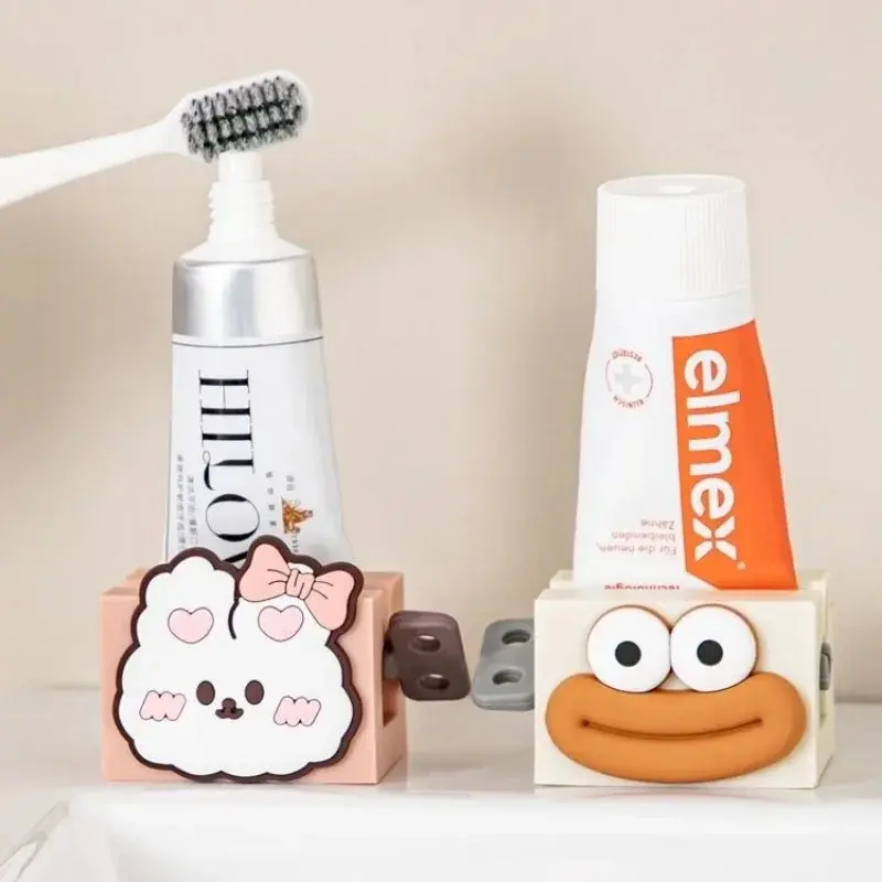 Manual Toothpaste Tube Squeezer Holder, Cartoon Rolling Toothpaste Dispenser for Bathroom Counter
