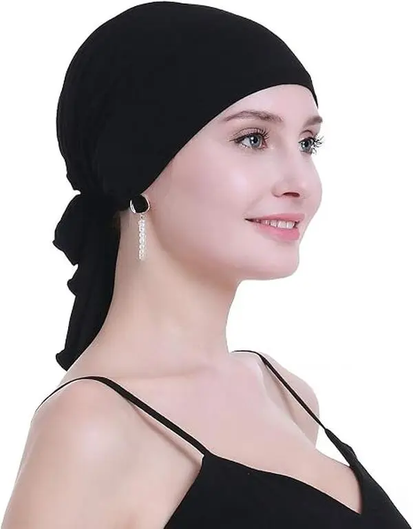 Women's Soft Breathable Modal Cotton Elastic Head Scarf Cap - Braided Hair Wrap, Pirate-Style Chemotherapy Hat